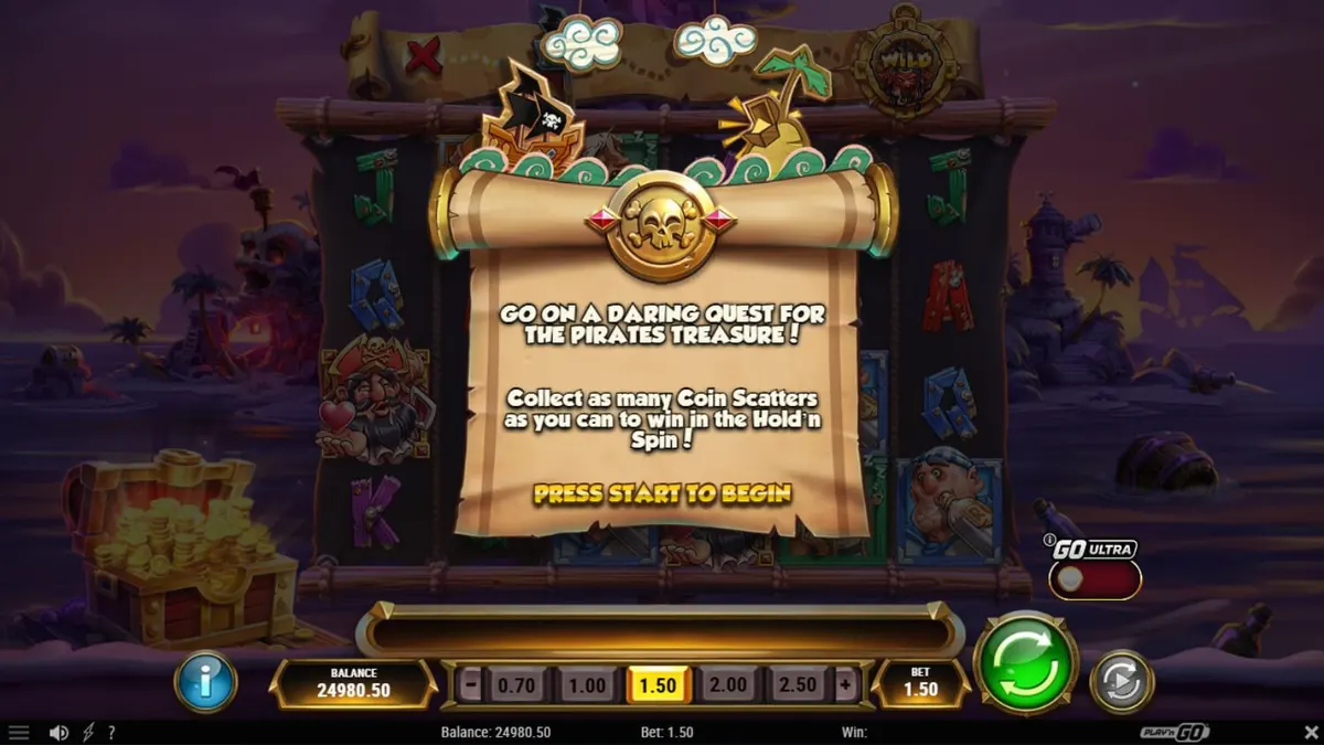 Crabby’s Gold 2 slot com tema pirata e design de ilha tropical